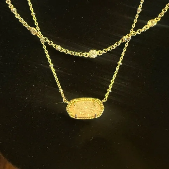 Kendra Scott Elisa Gold Multi-Strand Necklace in Iridescent Drusy - Picture 4 of 10